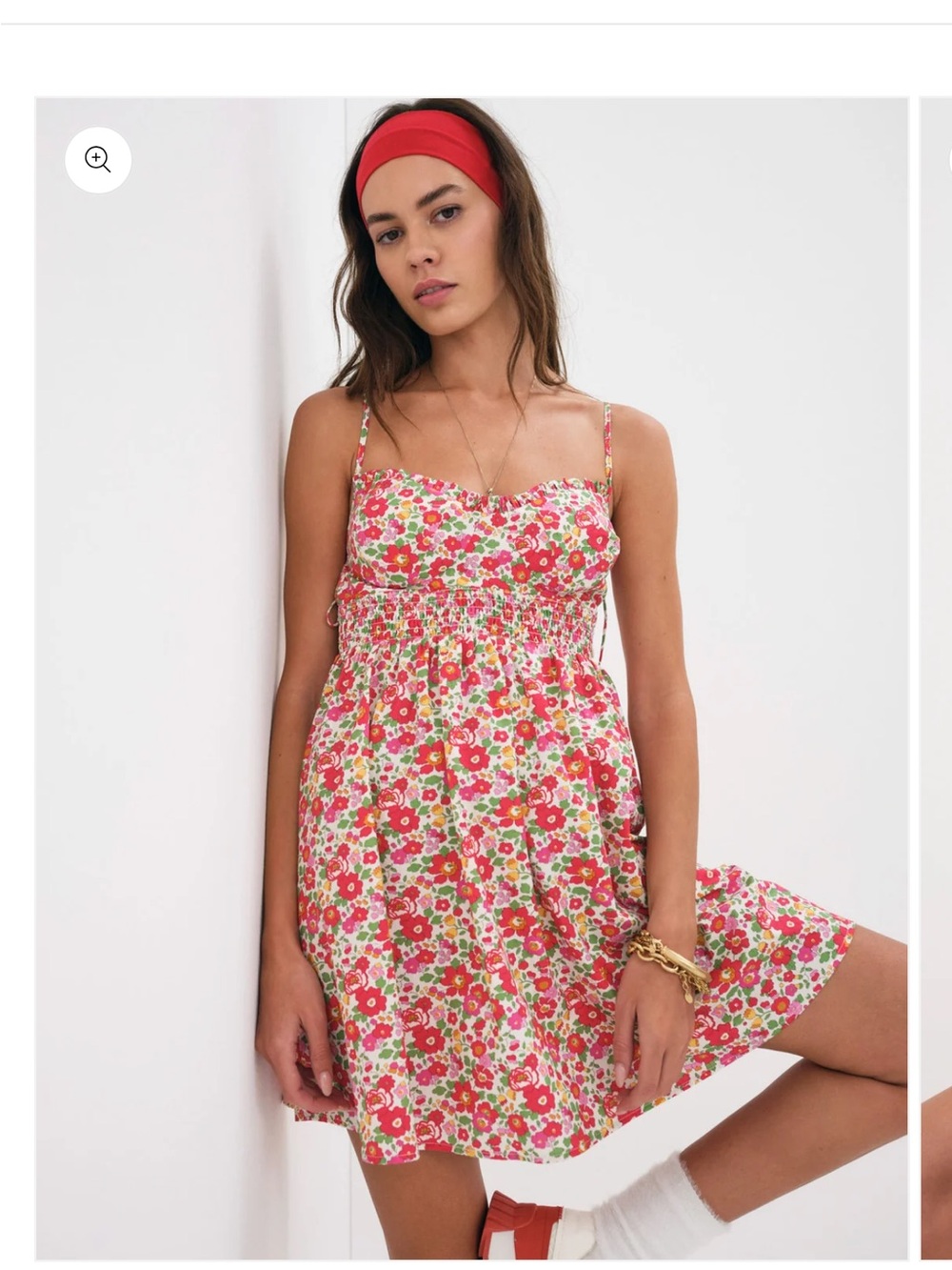 Floral Smocked Sundress - Red Floral